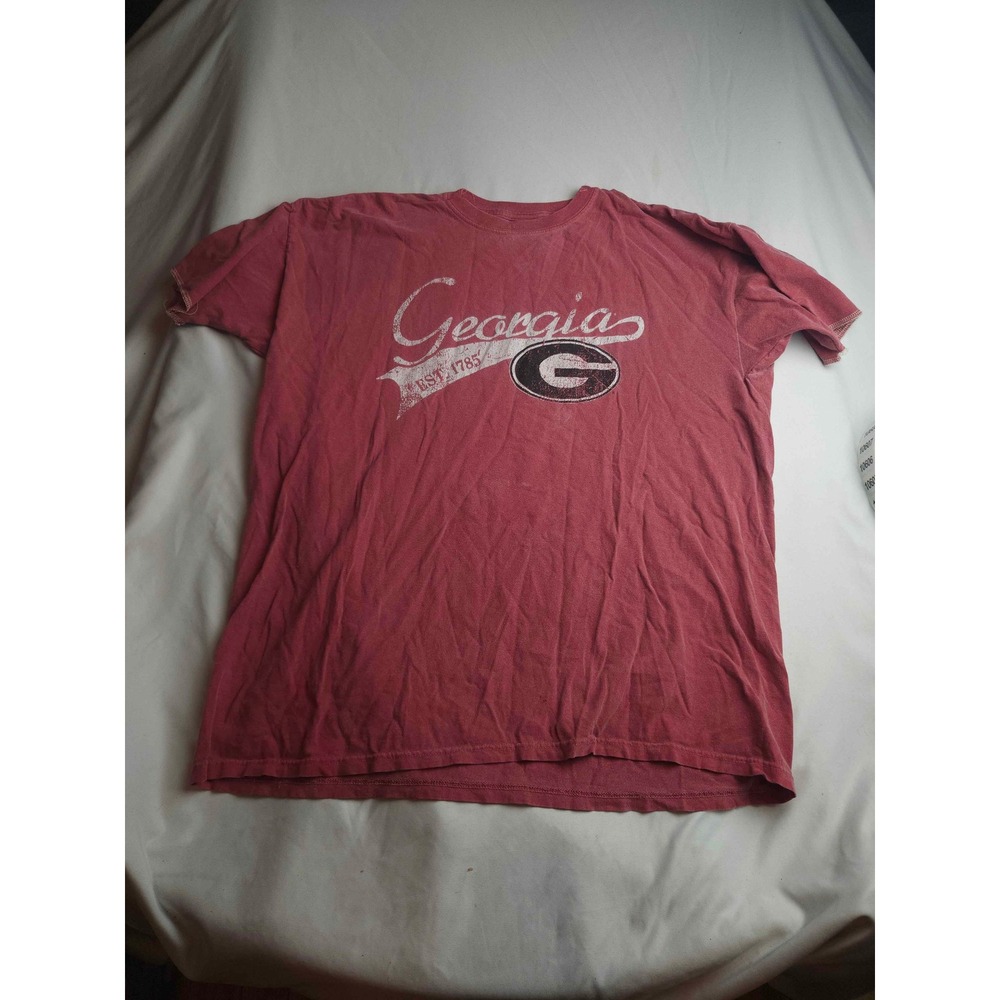 Comfort Colors University of Georgia Bulldogs T-Shirt Red XL Distressed Graphic